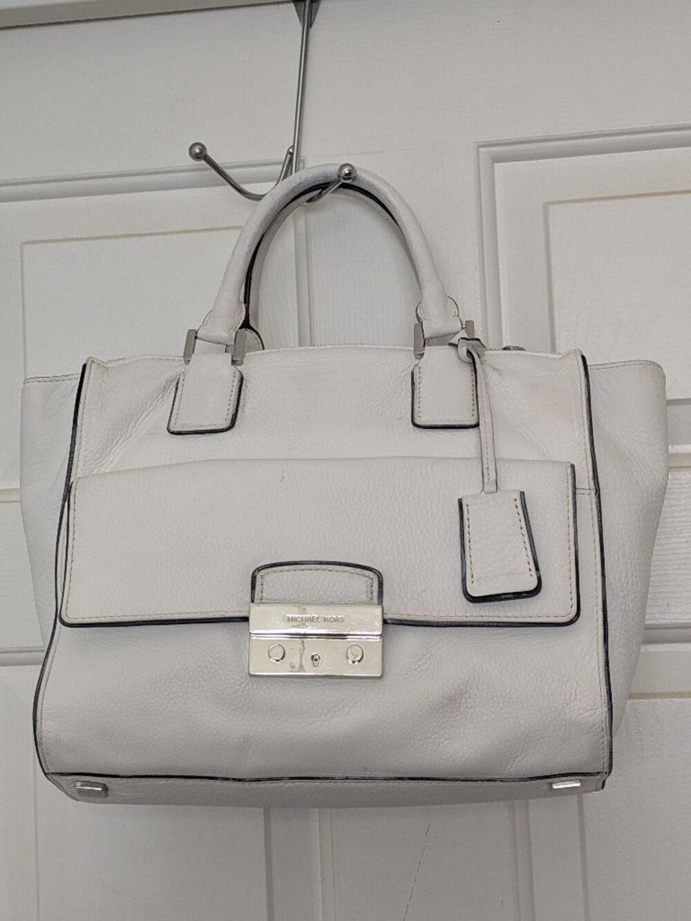 Michael Kors Women's Handback Leather Purse White